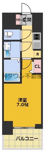 S-RESIDENCE上前津駅前(1K/8階)の間取り写真