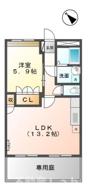 エスポワール・M(1LDK/1階)の間取り写真