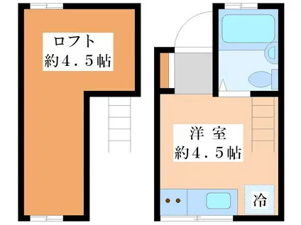 日の出ハイツ(ワンルーム/2階)の間取り写真