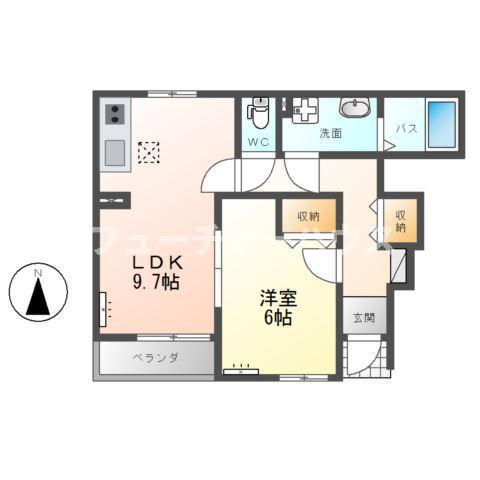 ベルメゾン(1LDK/1階)の間取り写真