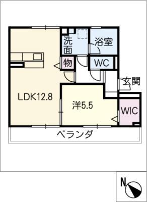 プレジール(1LDK/2階)の間取り写真