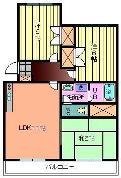 アーバンライフ(3LDK/2階)の間取り写真