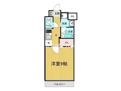 エスト東古松(1K/3階)の間取り写真