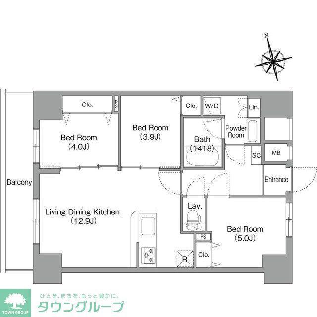 コンフォリア・リヴ南砂町イースト(3LDK/11階)の間取り写真