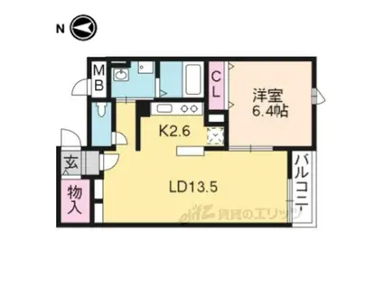 ラ フレシール・ジュネス(1LDK/2階)の間取り写真