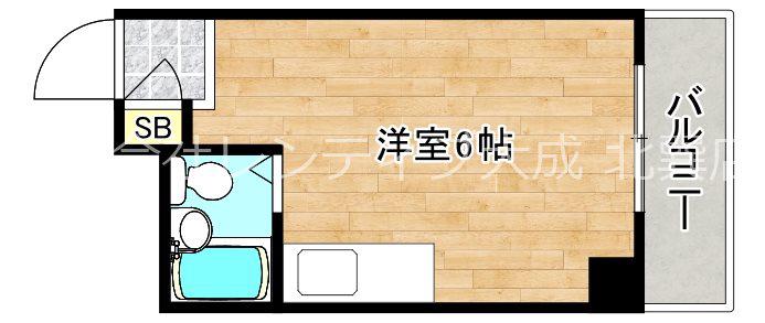 ハイツ中川(ワンルーム/3階)の間取り写真