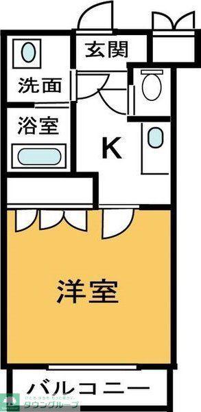 ヴィラヤマト(1K/1階)の間取り写真
