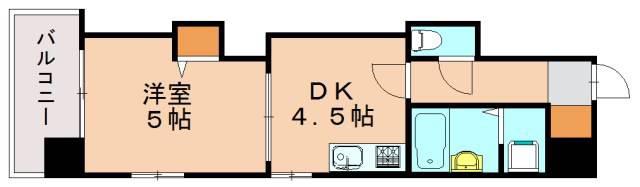 レジディア博多(1DK/2階)の間取り写真