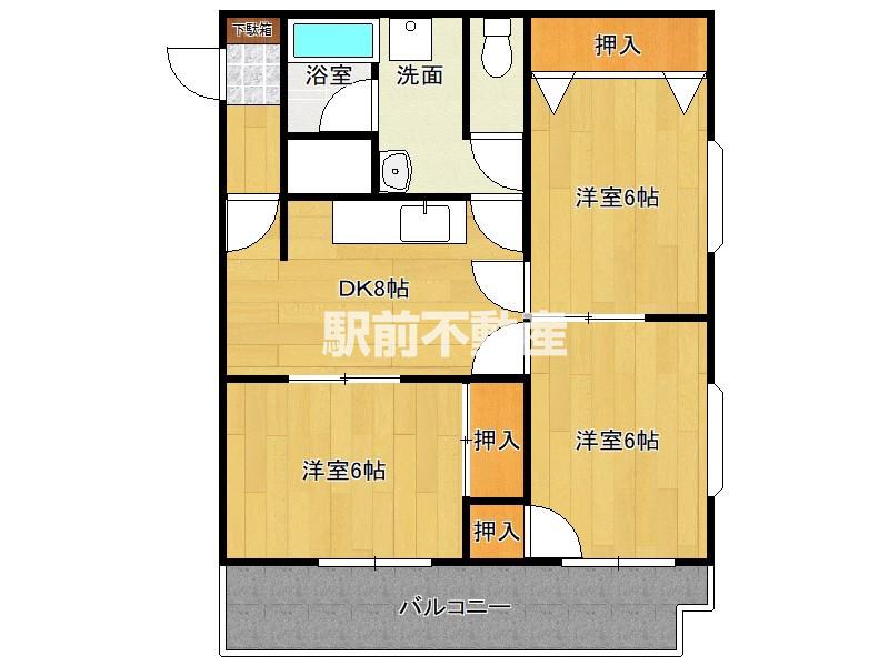 山口第一ビル(2LDK/2階)の間取り写真