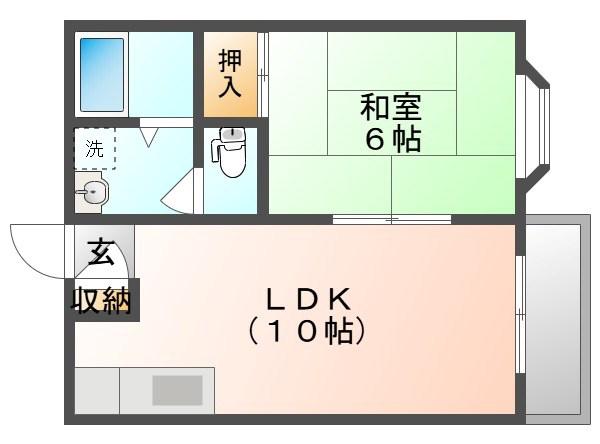 パレス・エムC(1LDK/2階)の間取り写真
