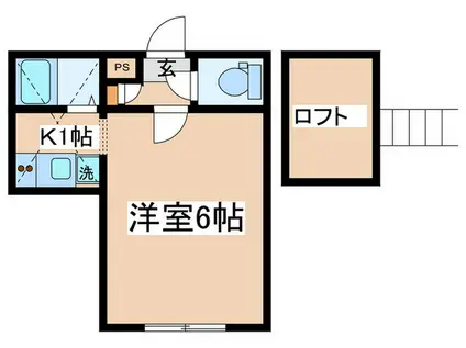 ロッシェル共和1号棟(1K/1階)の間取り写真