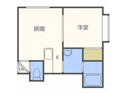 アビタシオンボナール(1DK/1階)の間取り写真