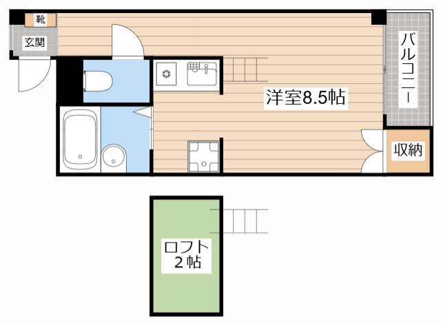 カレッジタウン風見鶏(1K/3階)の間取り写真