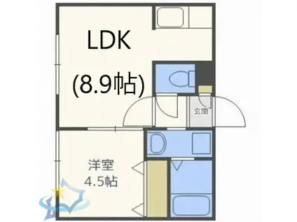 サンステージ宮の沢1-2(1LDK/4階)の間取り写真