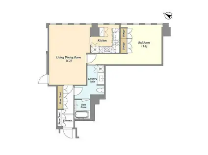 プルデンシャルタワーレジデンス(1LDK/29階)の間取り写真