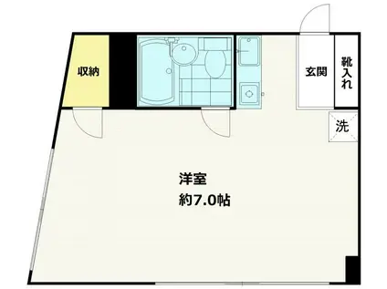 ベルハイツ(ワンルーム/1階)の間取り写真