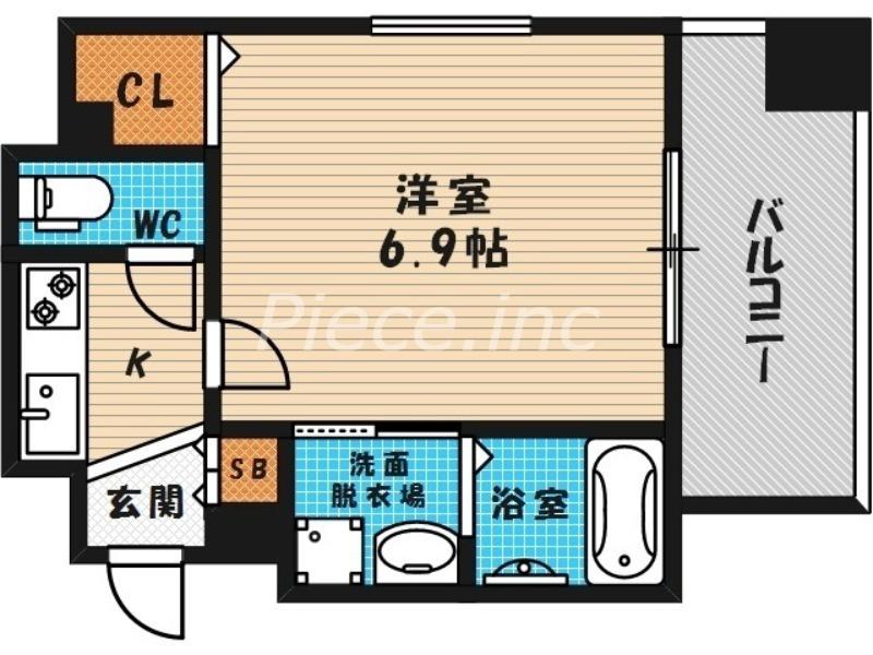 アクアプレイス梅田2(ワンルーム/10階)の間取り写真