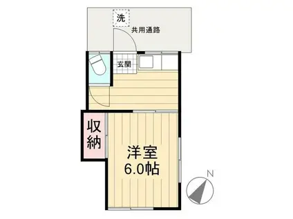 コーポまろん(1K/1階)の間取り写真