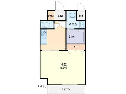 ヴェリテ新大阪Ⅱ(1K/6階)の間取り写真