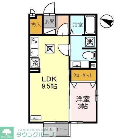 リヴェール・エスパシオ(1LDK/1階)の間取り写真