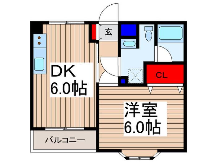 ドルチェオクミ(1DK/1階)の間取り写真