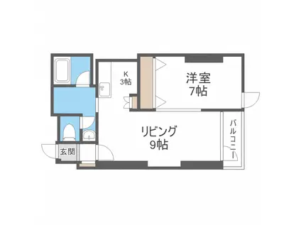 エルピス北11(1LDK/6階)の間取り写真