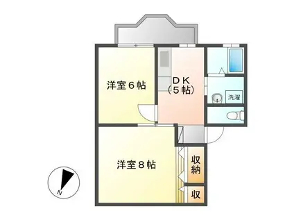 レジデンス山口(2DK/2階)の間取り写真