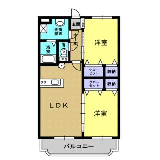 マンション皇宙(2LDK/2階)の間取り写真