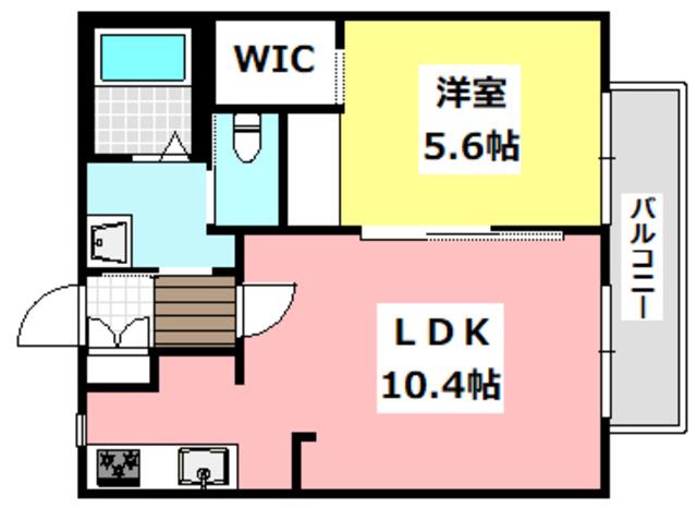パークハイツさつき(1LDK/2階)の間取り写真
