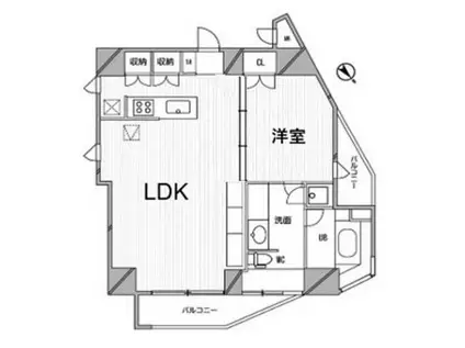 パレステュディオ広尾(1LDK/6階)の間取り写真