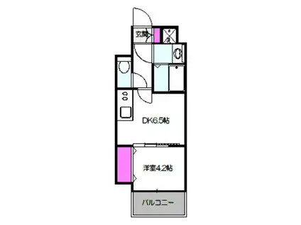 メイクス天王寺南(1DK/5階)の間取り写真