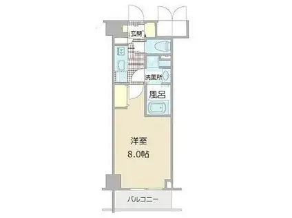 コンシェリア東京 BAYSIDE COURT(1K/2階)の間取り写真