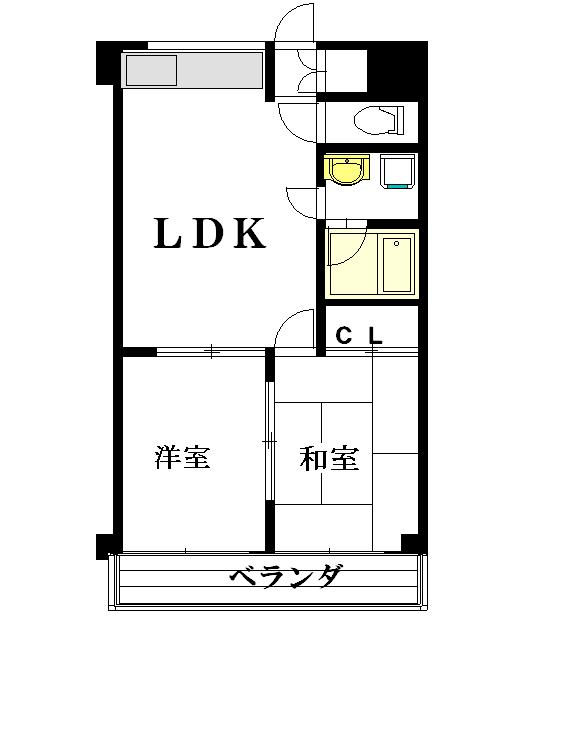 エルム2番館(2LDK/3階)の間取り写真