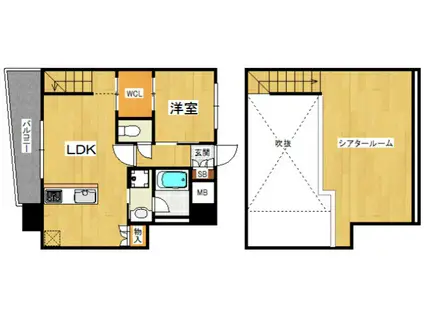 プライムアーバン博多東(1SLDK/11階)の間取り写真