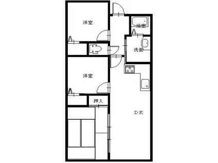 グローバル高田(3DK/3階)の間取り写真