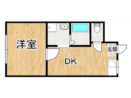 三藤マンション(1DK/2階)の間取り写真