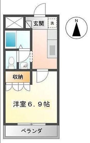 コンフォルト(1K/2階)の間取り写真