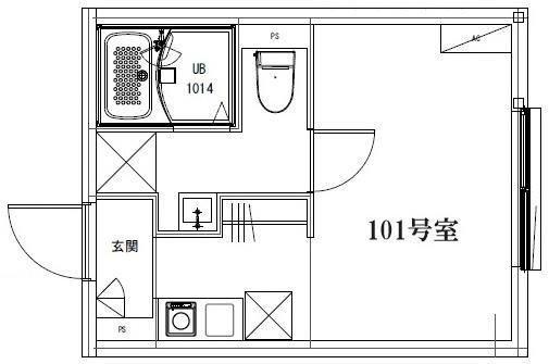 LUCE町屋(ワンルーム/1階)の間取り写真