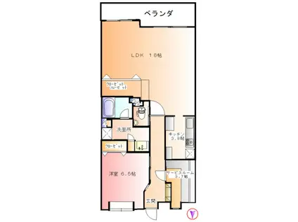 コアスターレ西大井(1SLDK/4階)の間取り写真