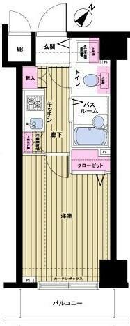 フェニックス日本橋蛎殻町(1K/9階)の間取り写真
