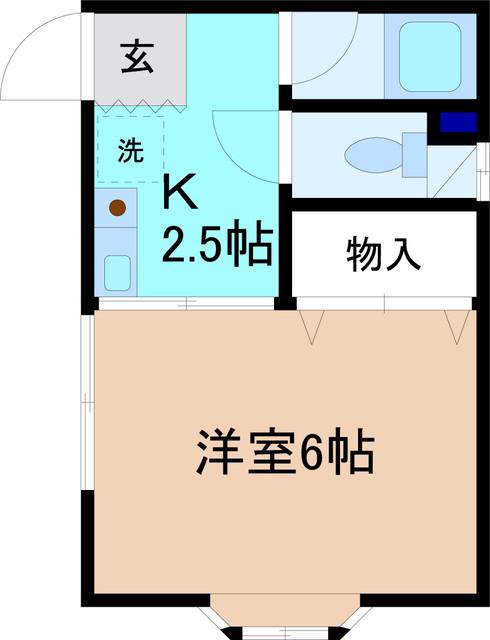 アスナロ(1K/2階)の間取り写真