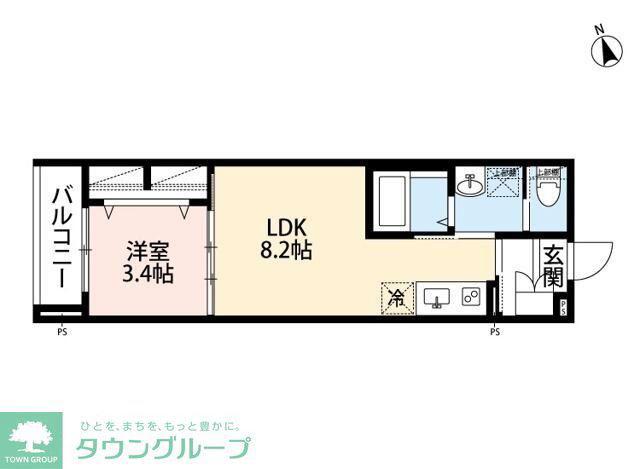 ROBOT HOME 北柏II(1LDK/1階)の間取り写真