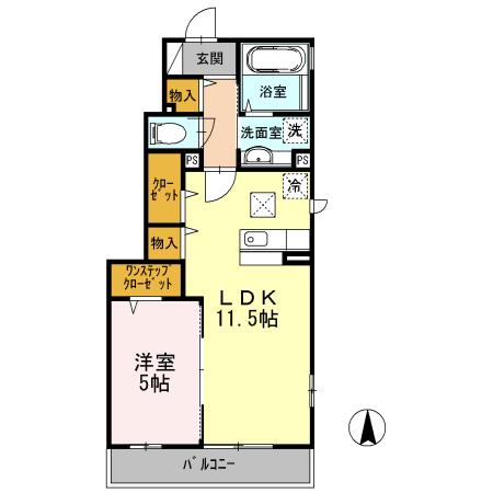 リヴァージュ・K(1LDK/1階)の間取り写真