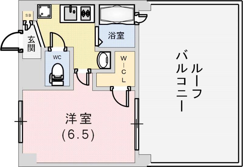 エステムコート三宮イーストIIリベルテ(1K/6階)の間取り写真