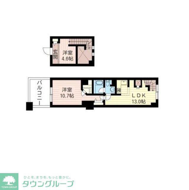 レジデンスシャルマン月島(2LDK/2階)の間取り写真
