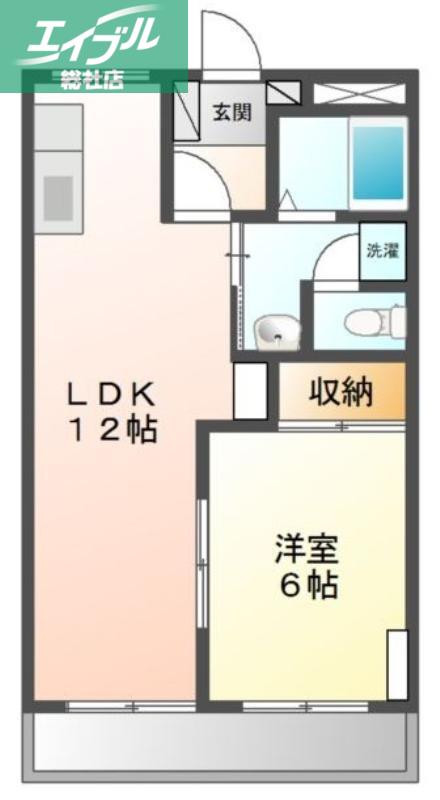 フラワーバスケット(1LDK/1階)の間取り写真