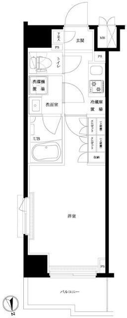 ルーブル新高島平(1K/6階)の間取り写真