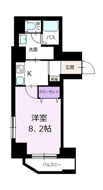 きくやCOURT浅草(1K/6階)の間取り写真