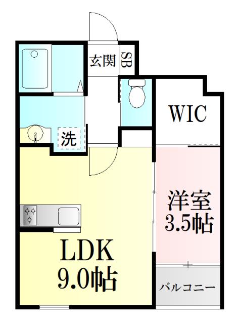 BLANC (1LDK/1階)の間取り写真