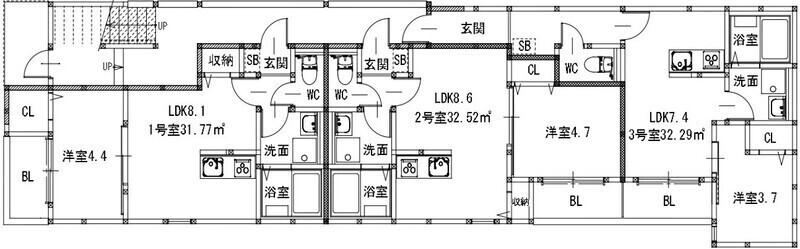 メゾンクレール新町(1LDK/3階)の間取り写真